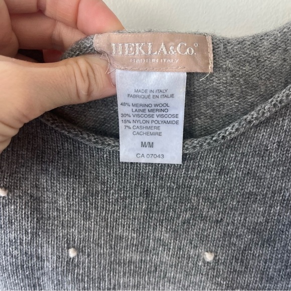 Hekla&co merino wool cashmere women long sleeve sweater medium made in italy - Picture 3 of 10